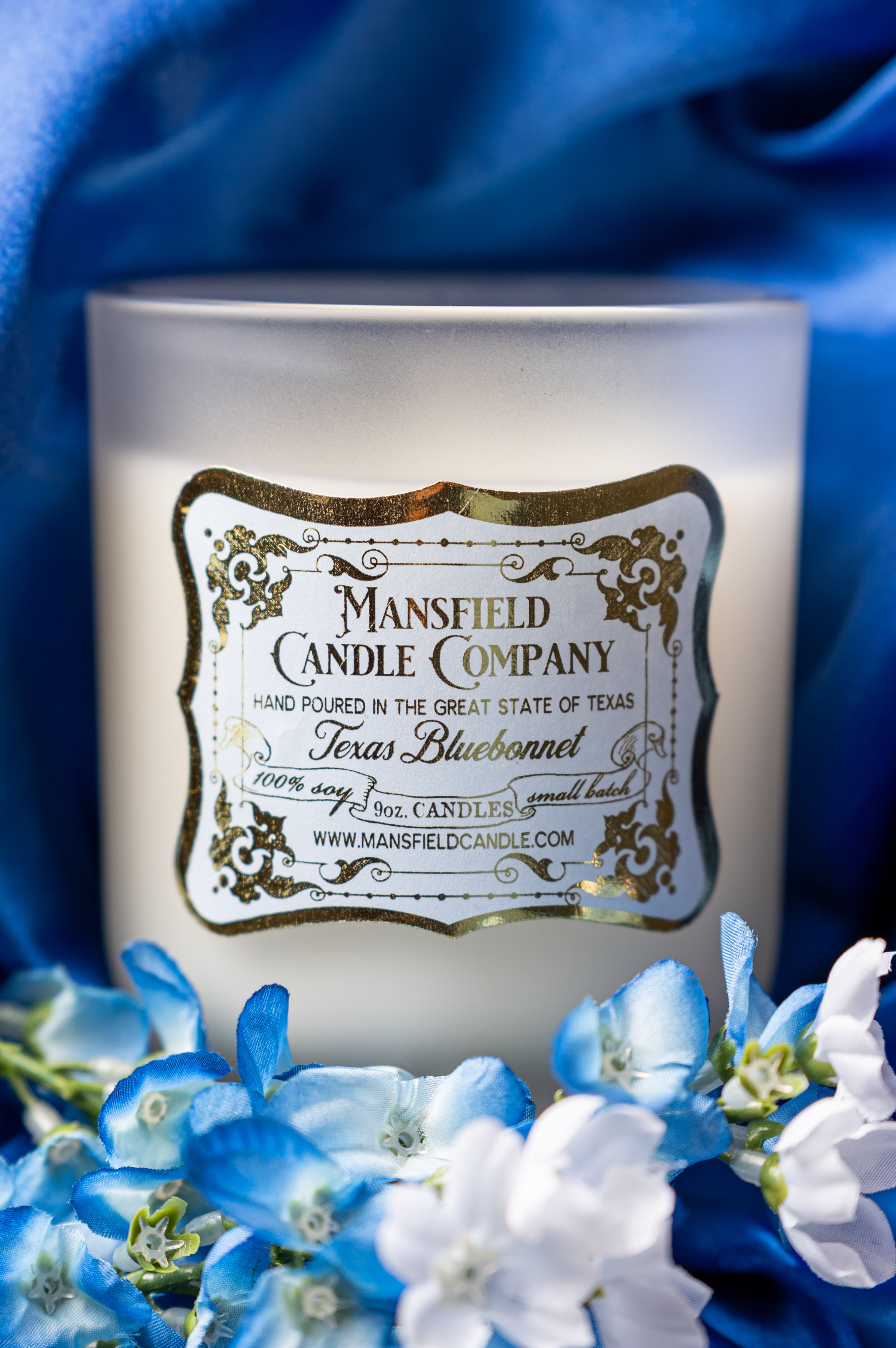 Candle Texas Bluebonnet hand-poured in north texas